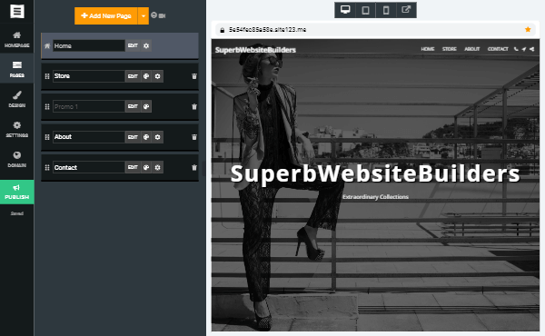 SITE123 Editor