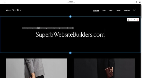 Squarespace editor