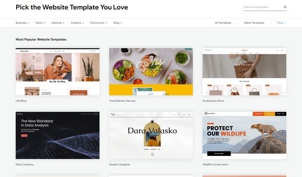 wix templates